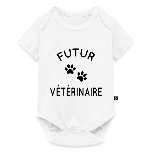 Body Bébé bio manches courtes - Futur vétérinaire - blanc
