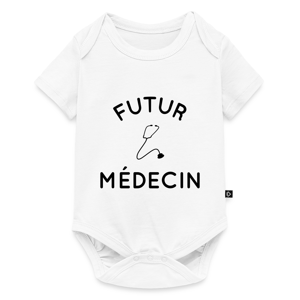 Body Bébé bio manches courtes - Futur médecin - blanc