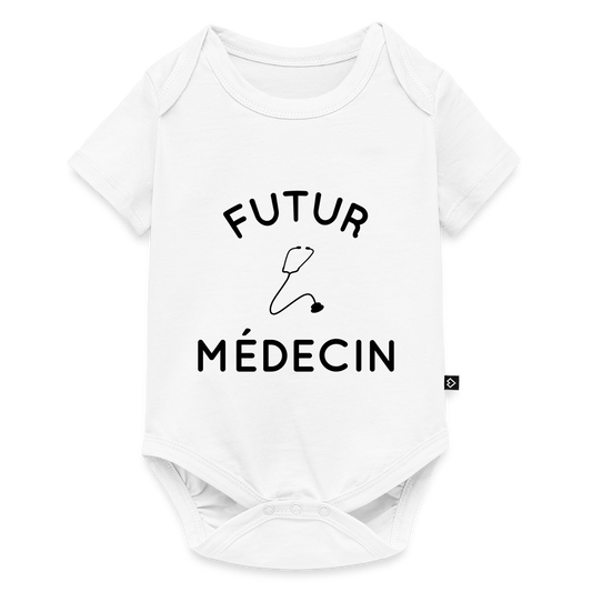 Body Bébé bio manches courtes - Futur médecin - blanc
