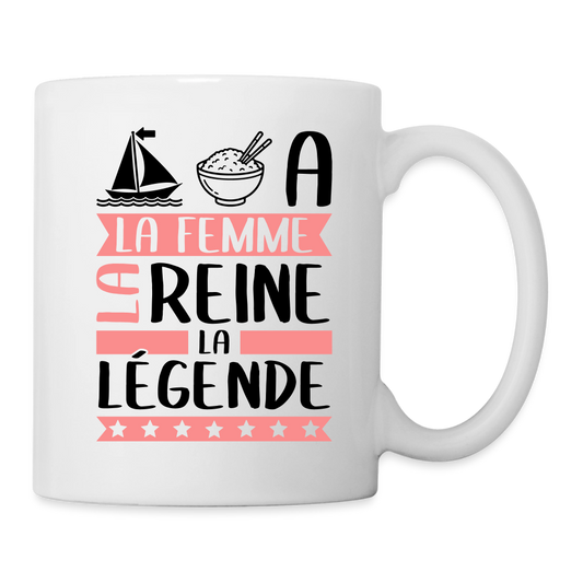 Mug blanc Maria rébus – La femme, la reine, la légende - blanc