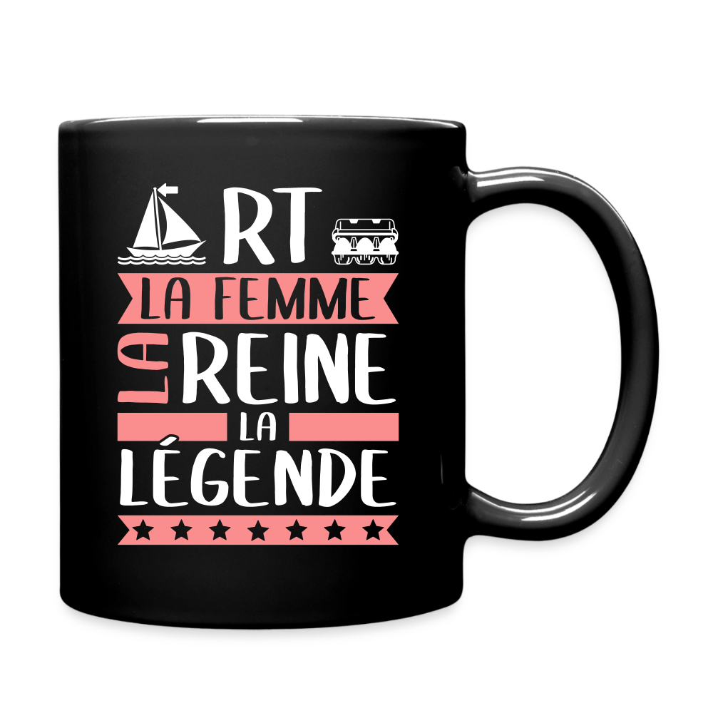Mug uni Marthe rébus – La femme, la reine, la légende - noir