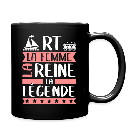 Mug uni Marthe rébus – La femme, la reine, la légende - noir