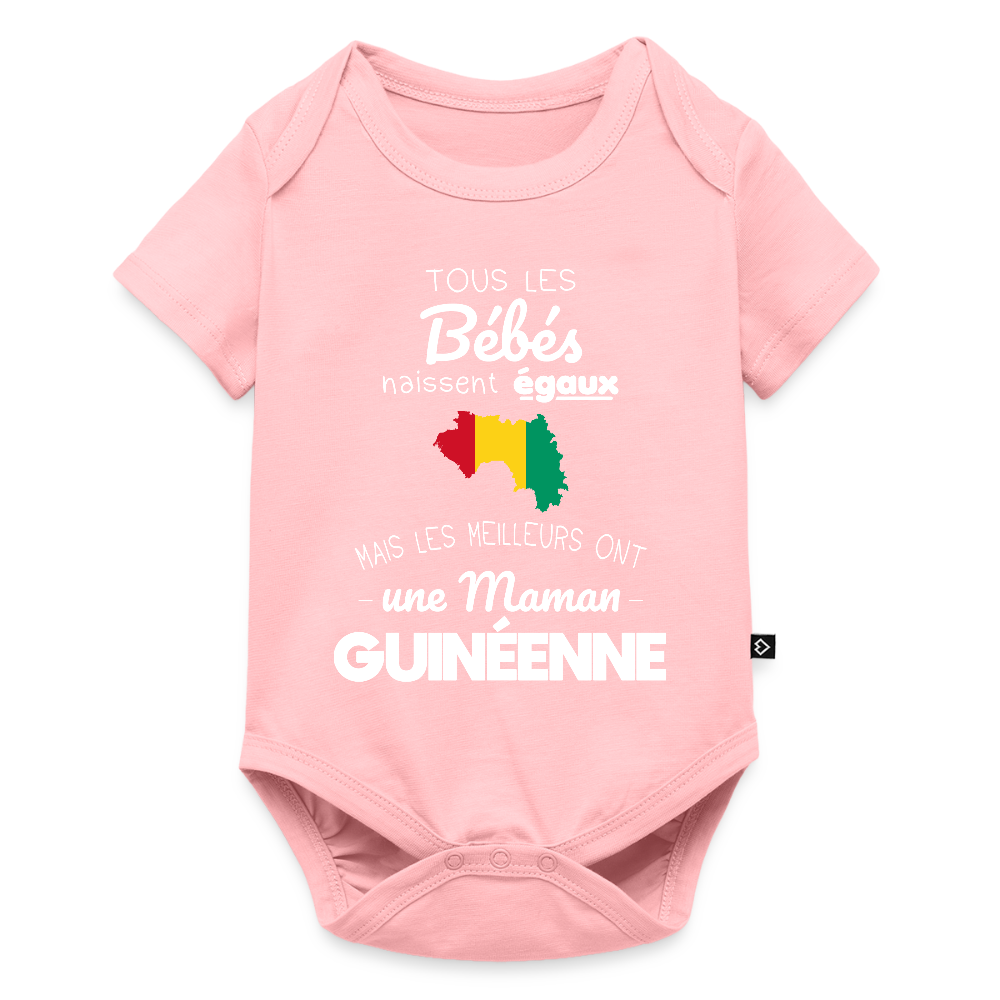 Body Bébé bio manches courtes - Les Meilleurs Ont Une Maman Guinéenne - rose