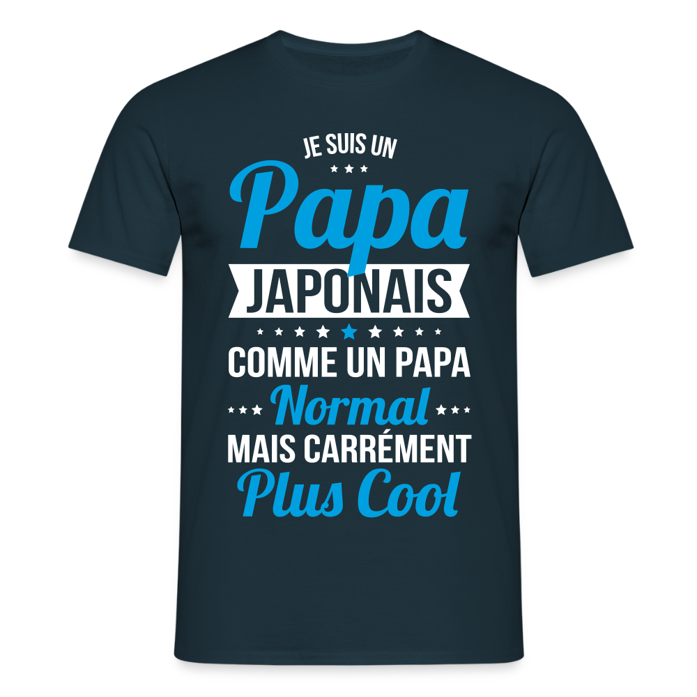 T-shirt Homme - Papa Japonais Plus Cool - marine