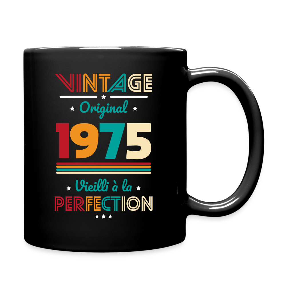 Mug uni - Anniversaire 50 Ans - Vintage Original 1975 - noir
