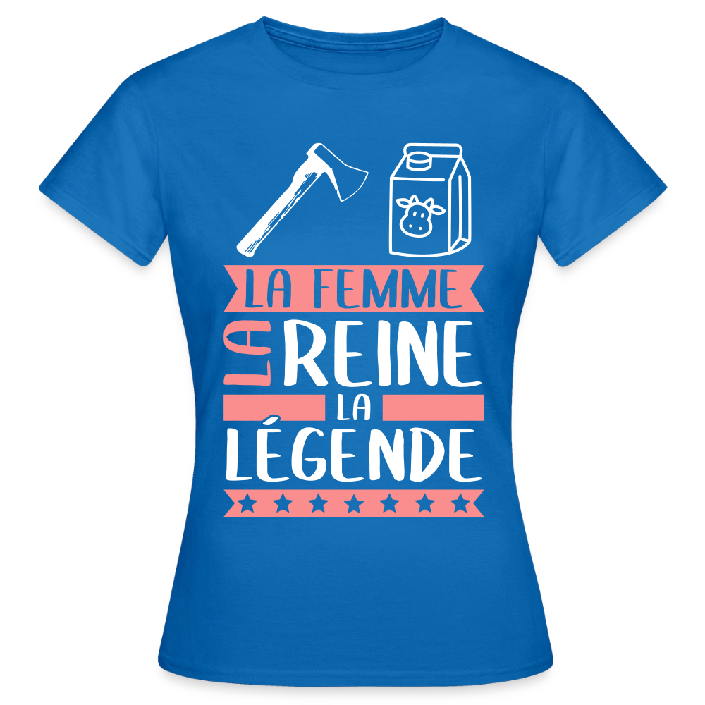 T-shirt femme Ashley rébus – La femme, la reine, la légende - bleu royal