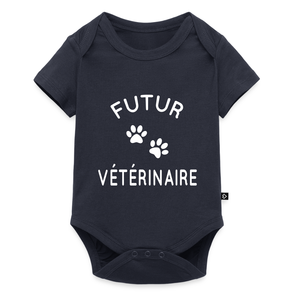 Body Bébé bio manches courtes - Futur vétérinaire - bleu marine