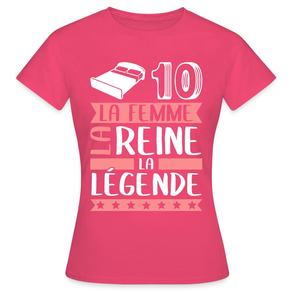 T-shirt femme Lydie rébus – La femme, la reine, la légende - rose azalée