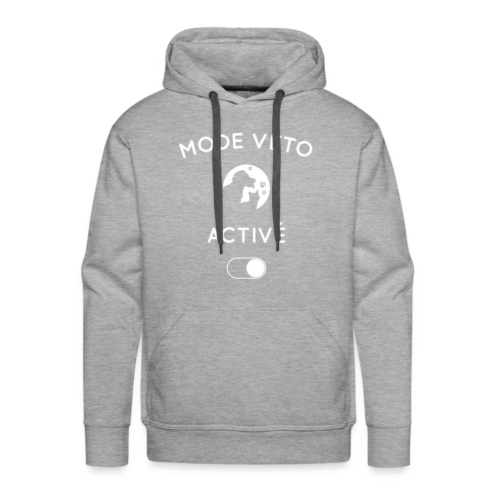 Sweat à capuche Premium Homme - Mode véto activé - gris chiné