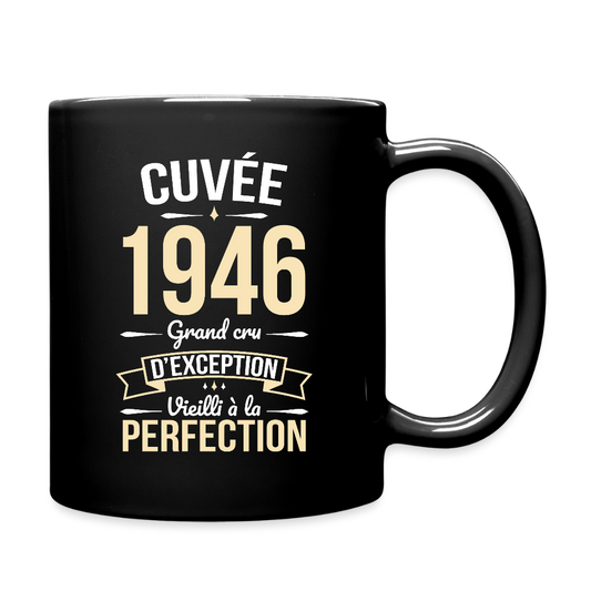 Mug anniversaire homme 80 ans – Cuvée 1946, Grand cru d’exception - noir