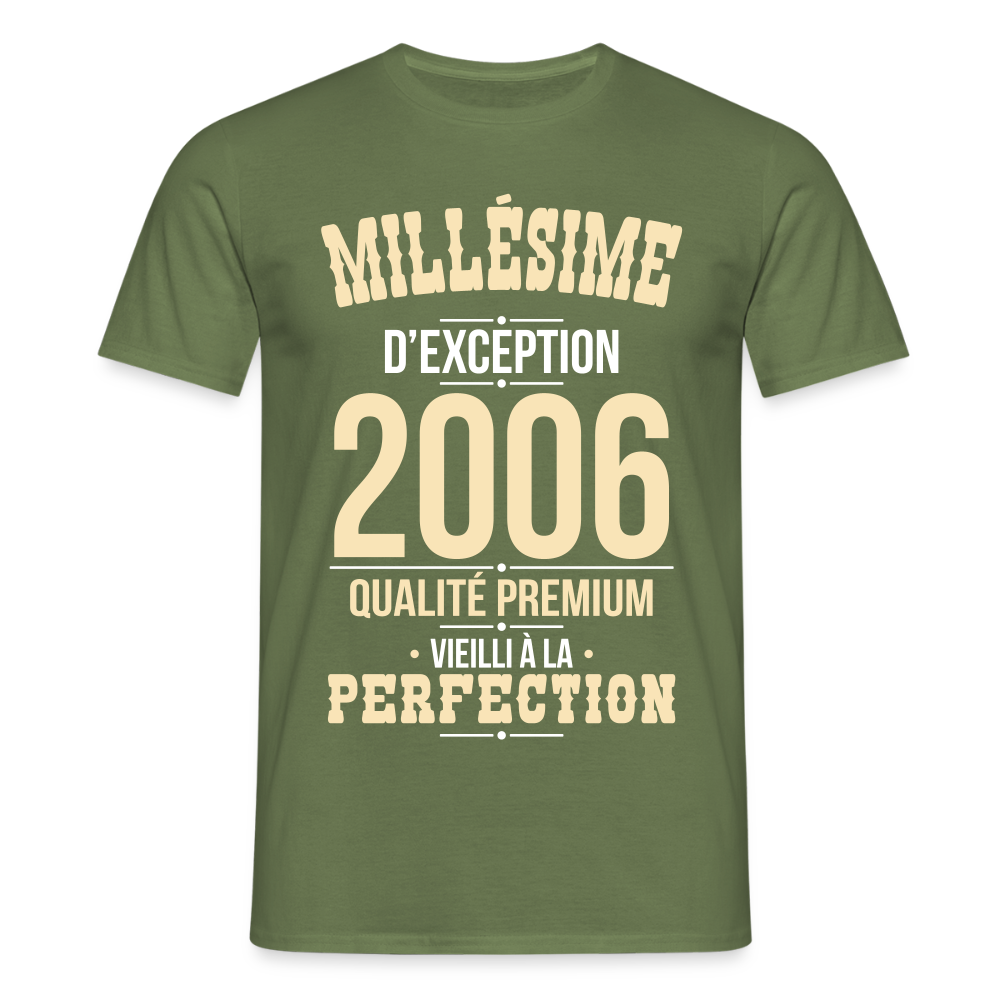 T-shirt Homme 20 Ans 2006 – Millésime d’Exception - vert militaire
