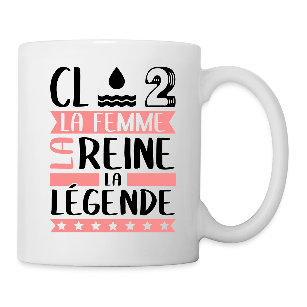 Mug blanc Claude rébus – La femme, la reine, la légende - blanc