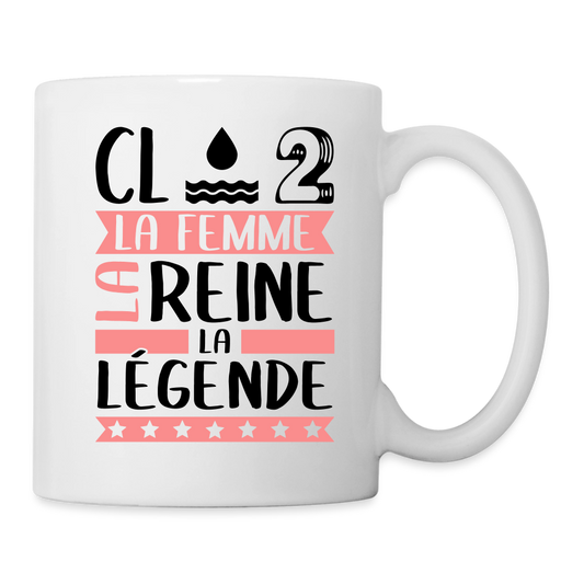 Mug blanc Claude rébus – La femme, la reine, la légende - blanc