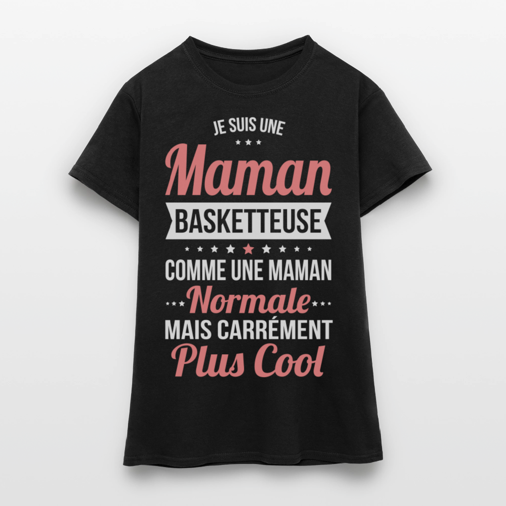 T-shirt Femme - Maman basketteuse plus cool - noir