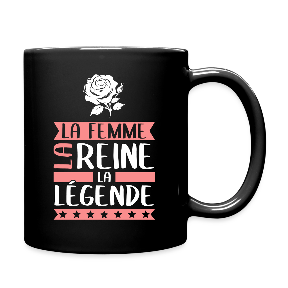 Mug uni Rose rébus – La femme, la reine, la légende - noir