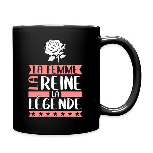 Mug uni Rose rébus – La femme, la reine, la légende - noir