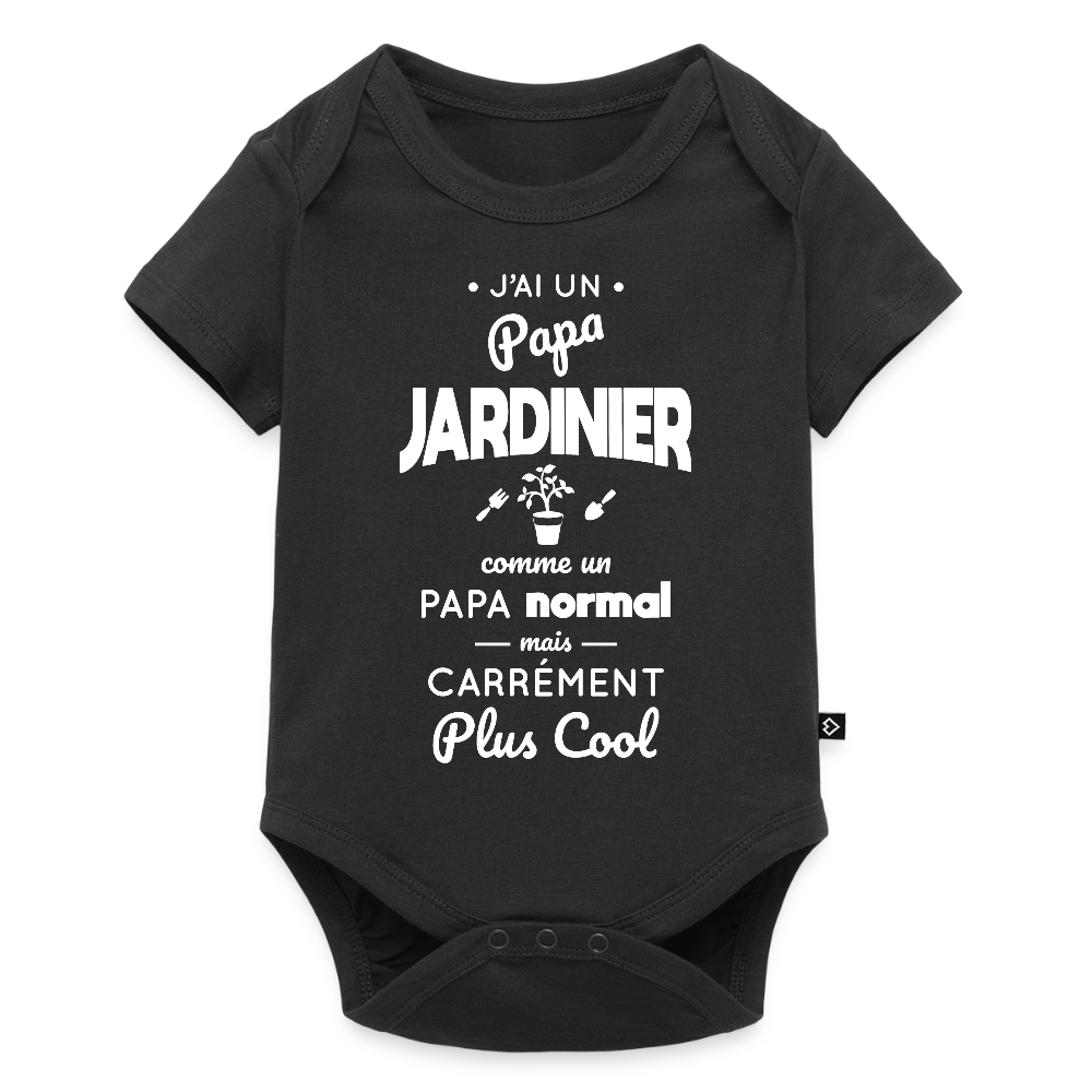 Body Bébé bio manches courtes - J'ai un papa jardinier - noir