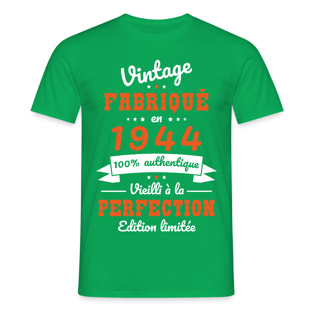 T-shirt Homme - Anniversaire 81 Ans - Vintage Fabriqué en 1944 - vert