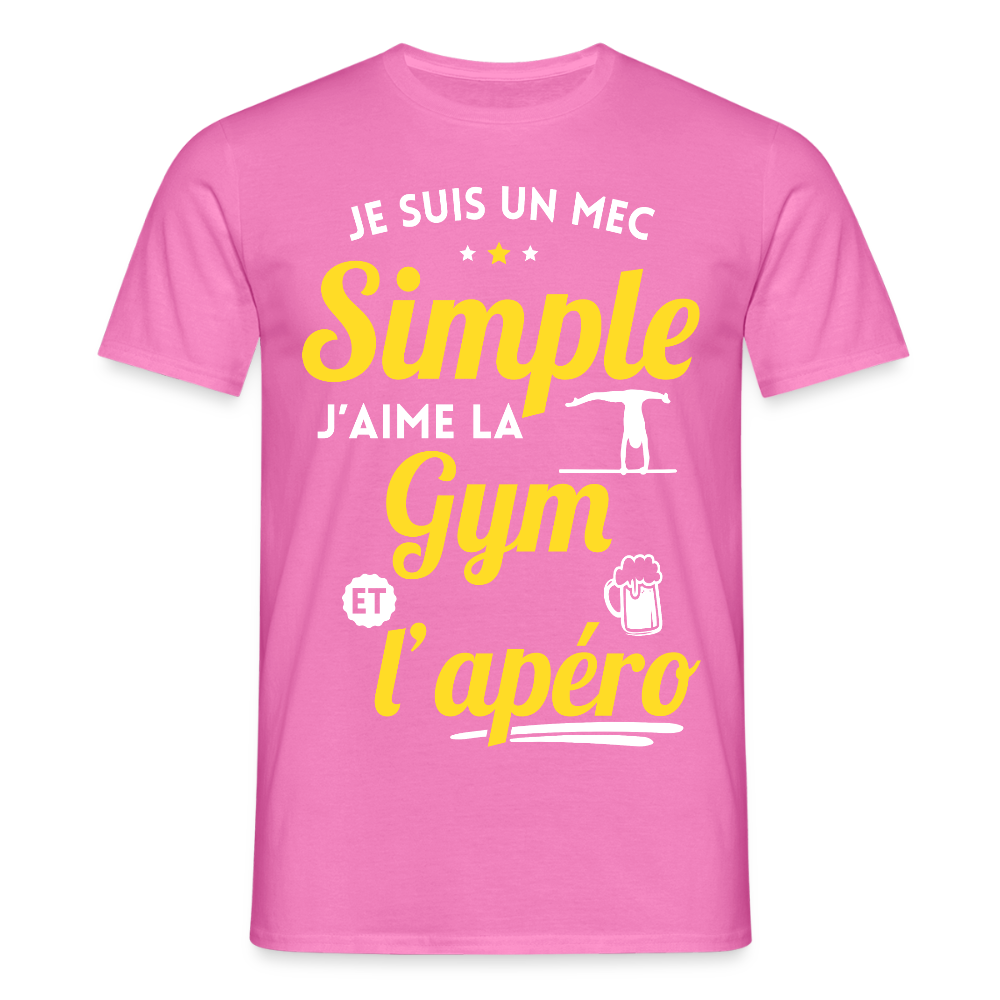 T-shirt Homme - J'aime la gym et l'apéro - rose