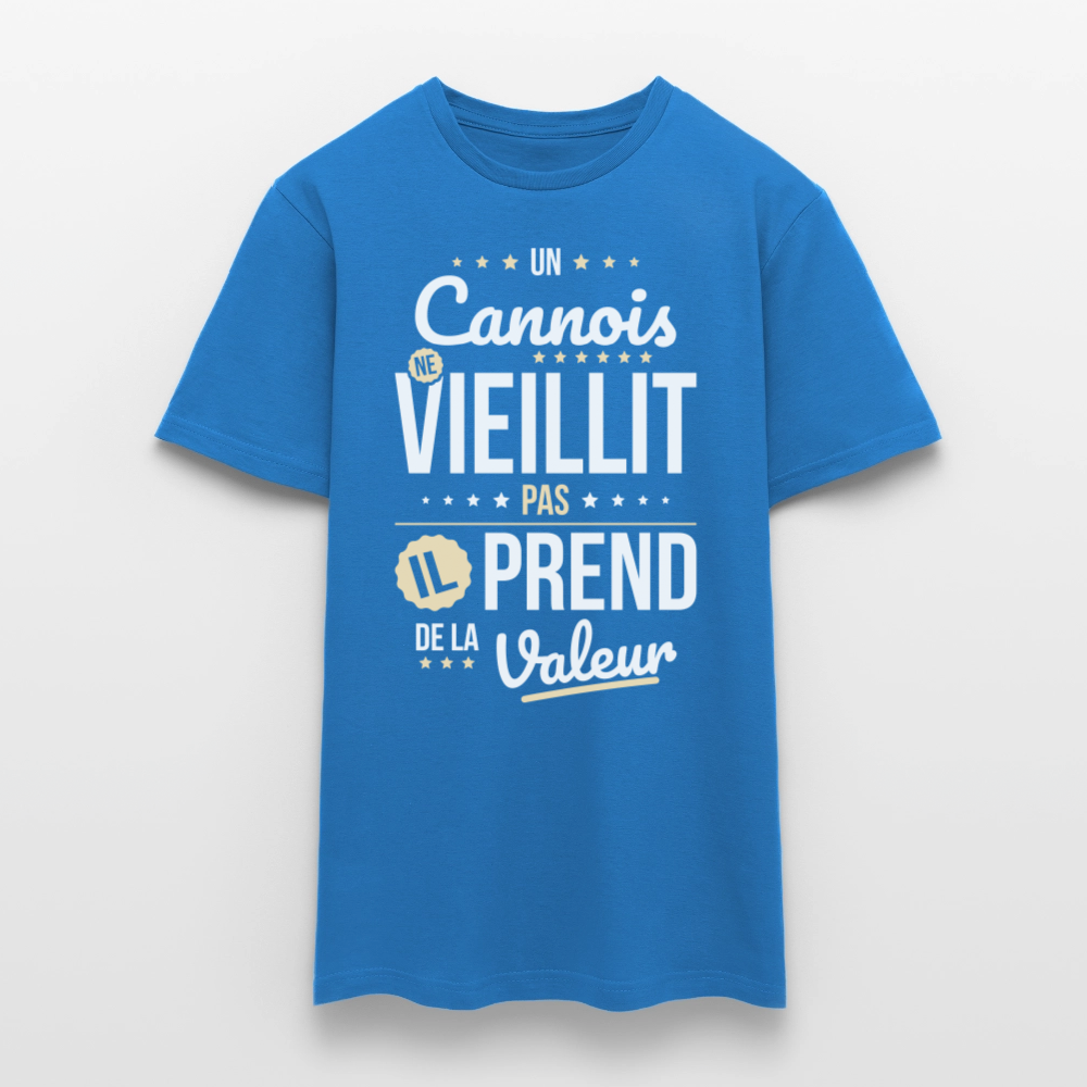 T-shirt Homme - Un Cannois ne vieillit pas - bleu royal