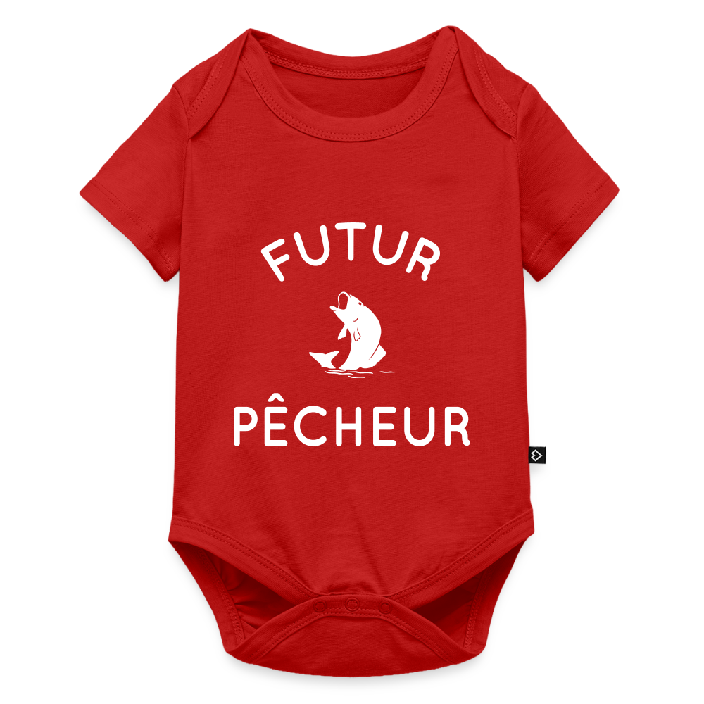 Body Bébé bio manches courtes - Futur pêcheur - rouge