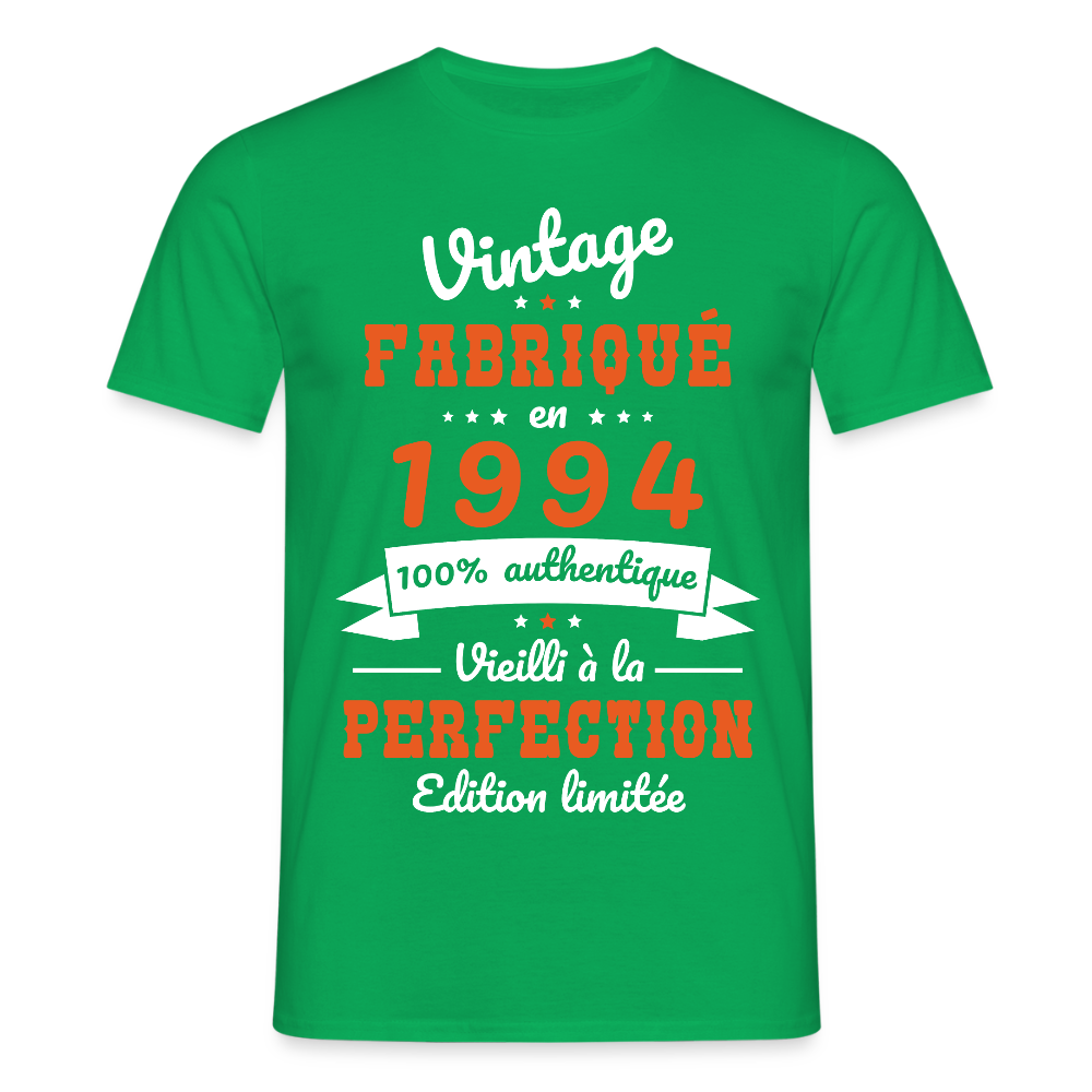 T-shirt Homme - Anniversaire 31 Ans - Vintage Fabriqué en 1994 - vert