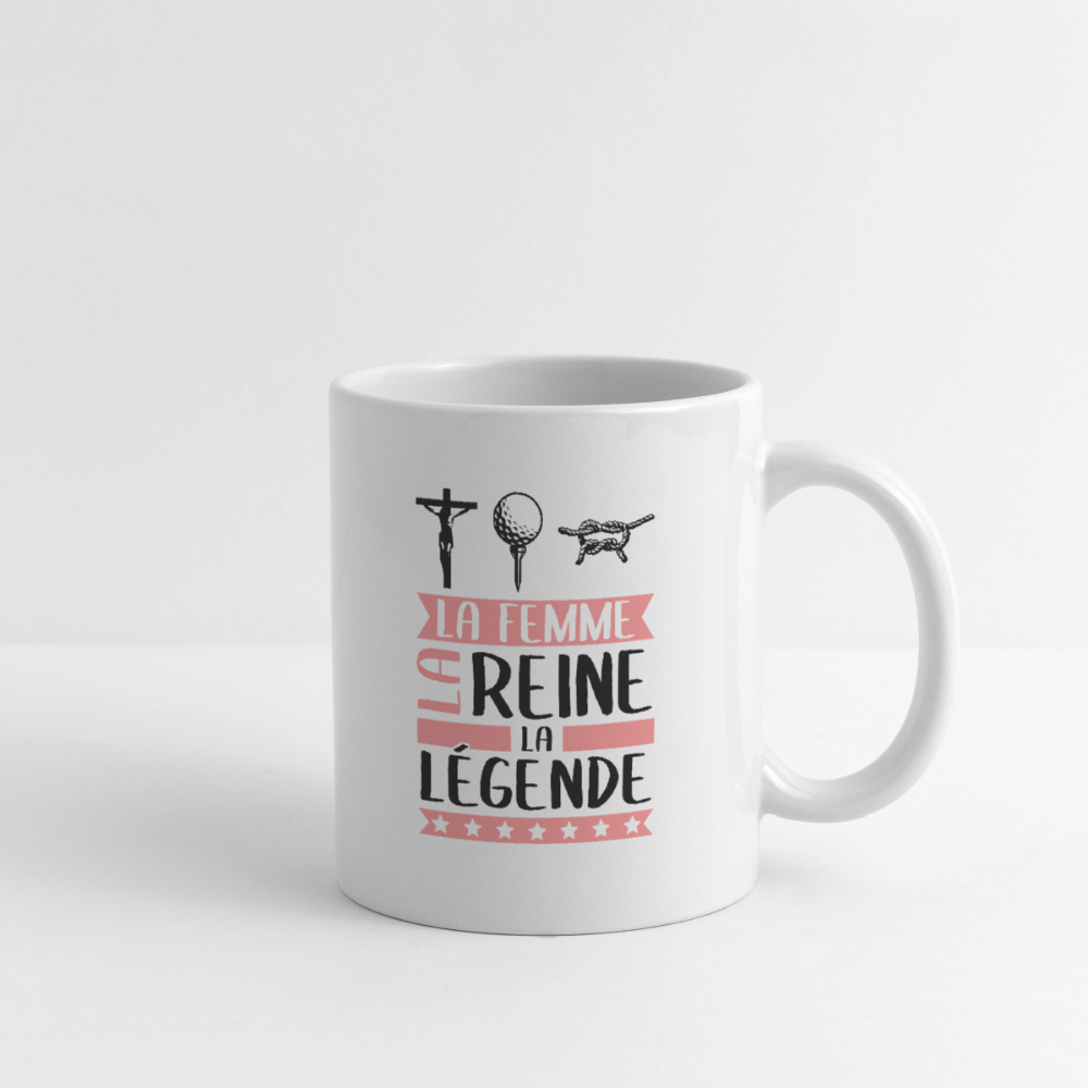 Mug blanc Christine rébus – La femme, la reine, la légende - blanc