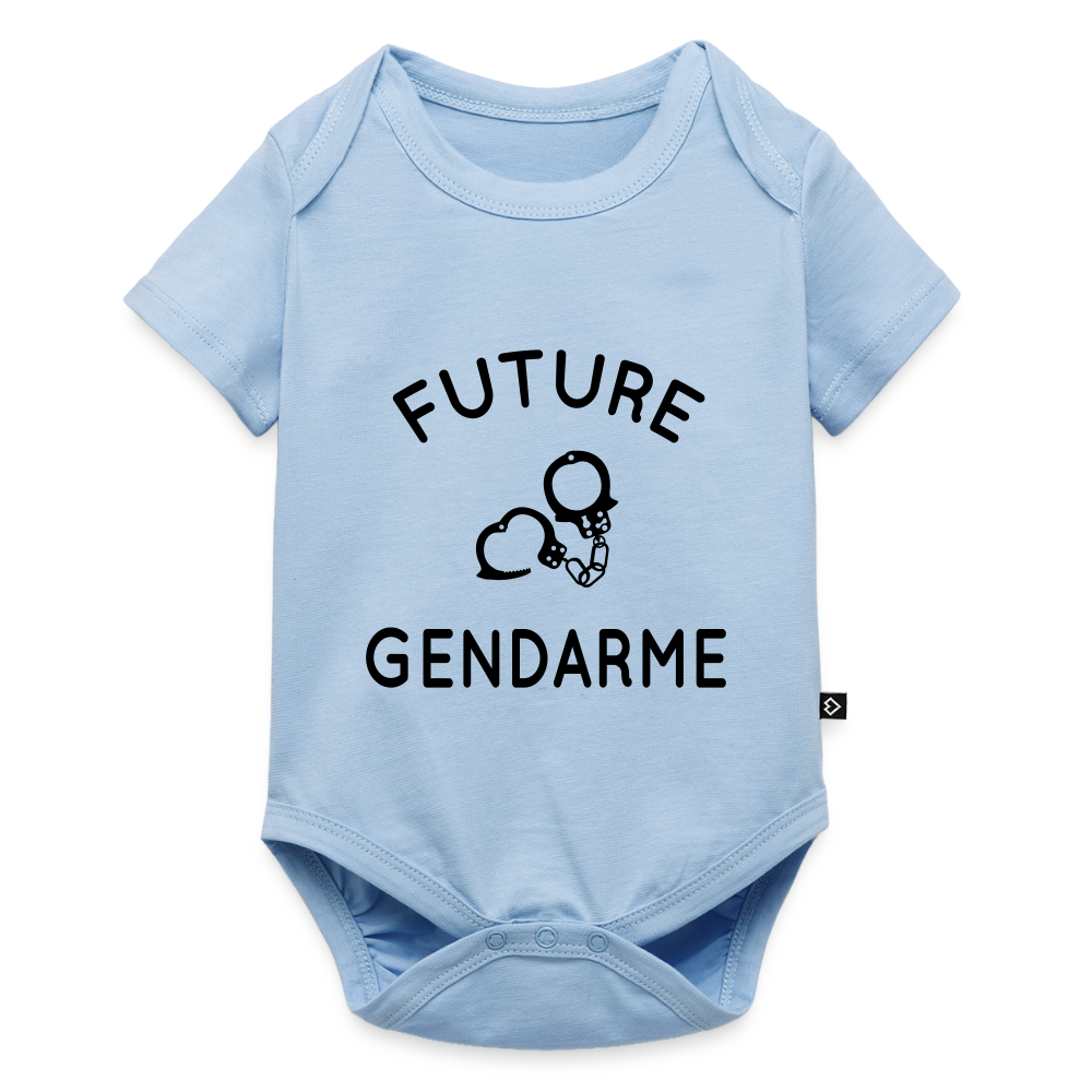 Body Bébé bio manches courtes - Future gendarme - bleu clair