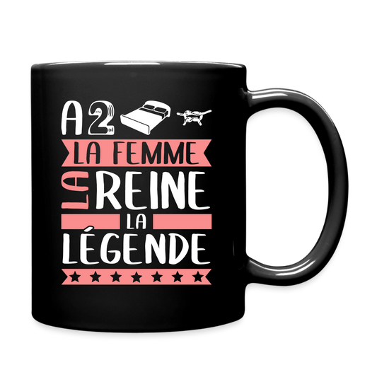 Mug uni Adeline rébus – La femme, la reine, la légende - noir