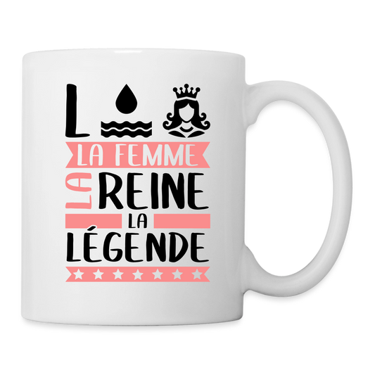 Mug blanc Lorraine rébus – La femme, la reine, la légende - blanc