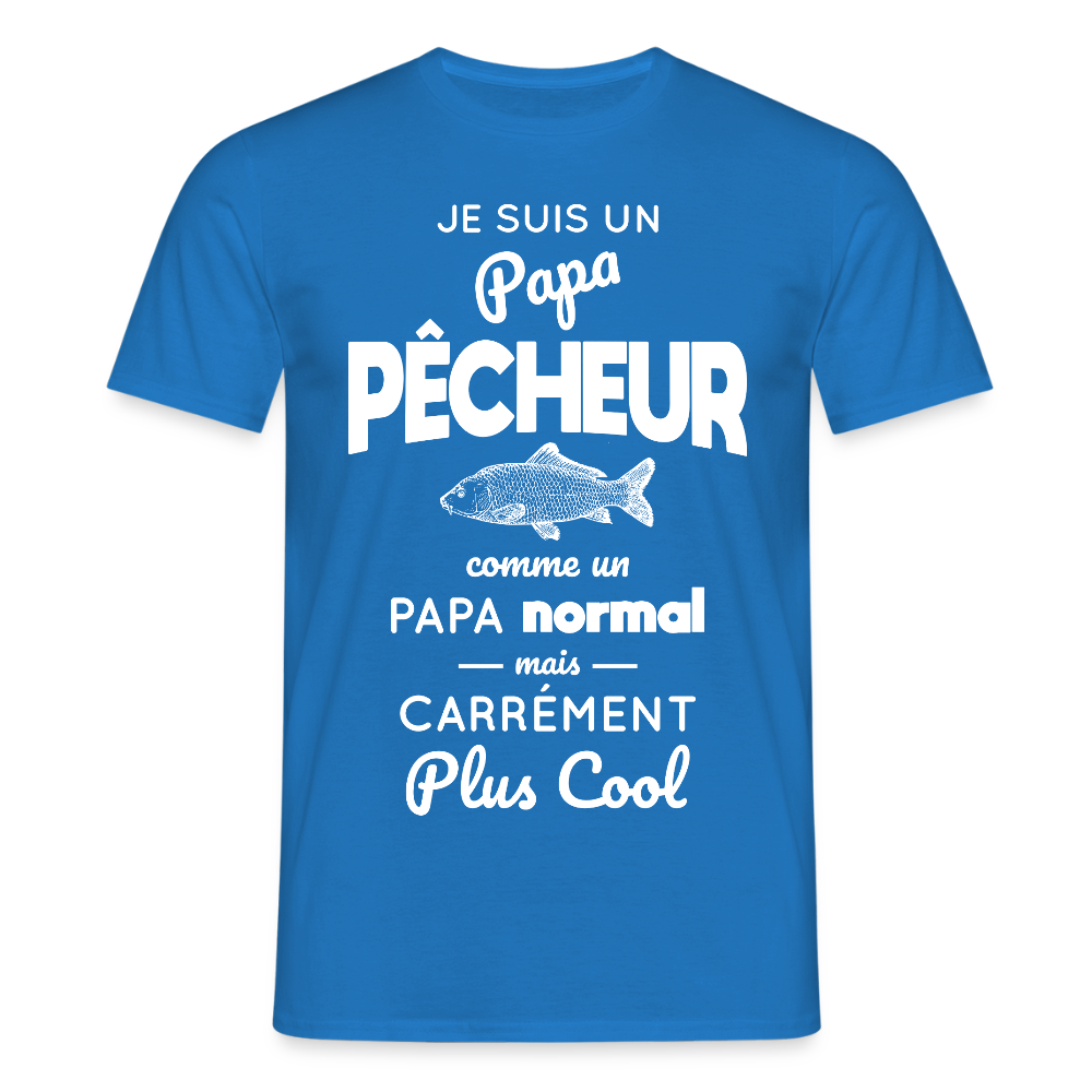 T-shirt Homme - Papa pêcheur plus cool - bleu royal