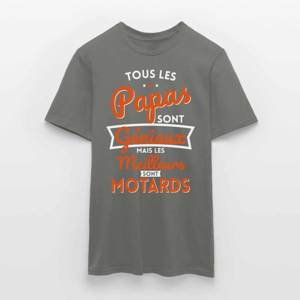 T-shirt Homme - Papas géniaux - Les meilleurs sont motards - gris graphite