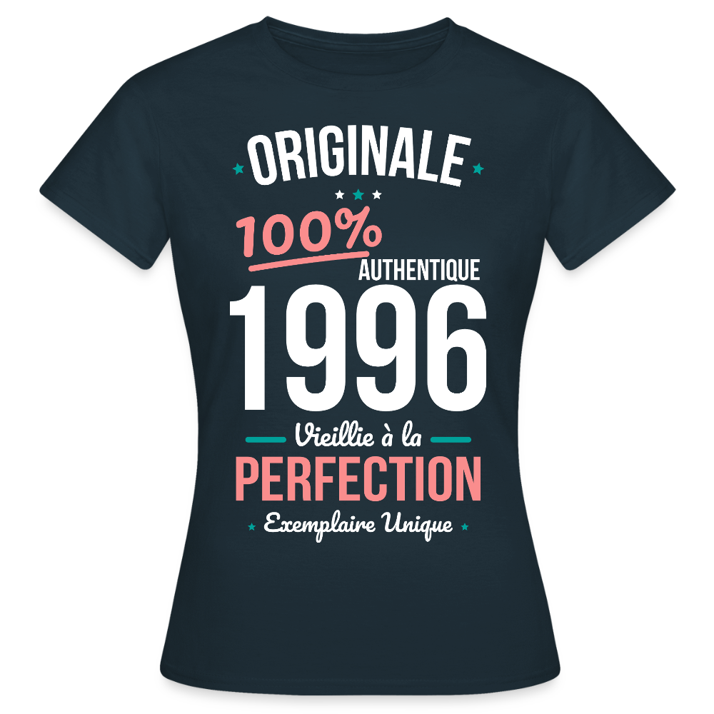 T-shirt anniversaire 30 ans Femme – Originale 1996 Authentique - marine