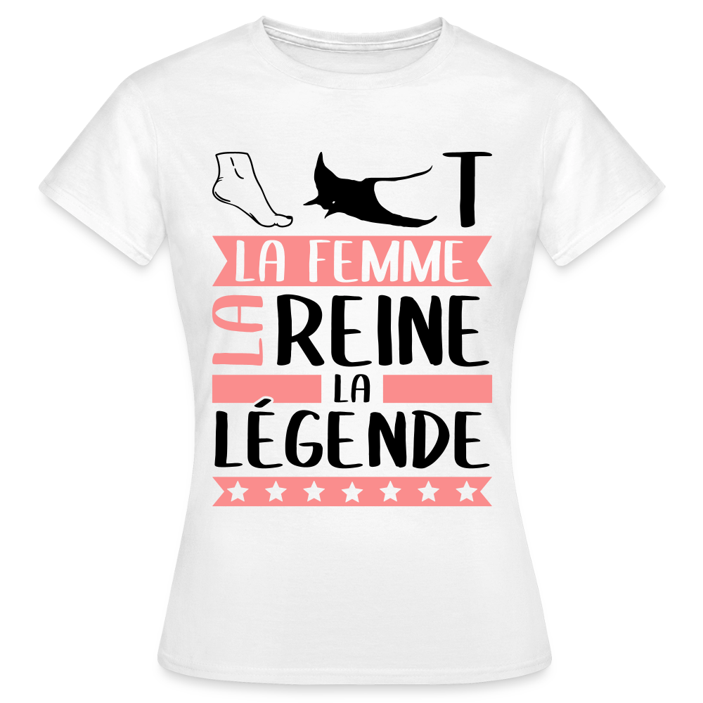 T-shirt femme coloris clair Pierrette rébus – La femme, la reine, la légende - blanc