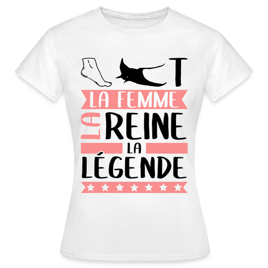 T-shirt femme coloris clair Pierrette rébus – La femme, la reine, la légende - blanc