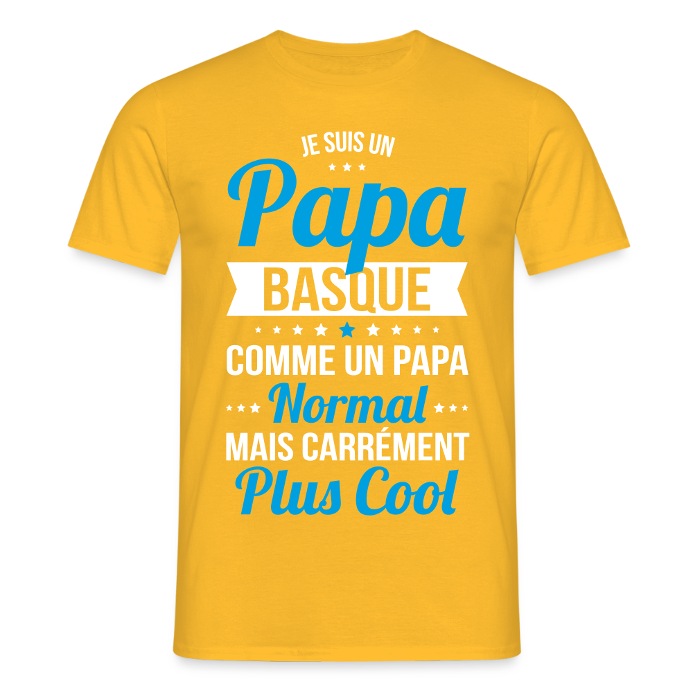 T-shirt Homme - Papa Basque Plus Cool - jaune
