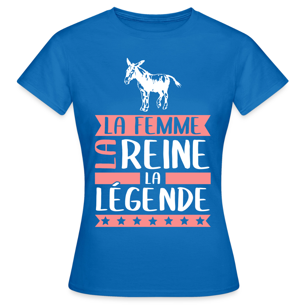 T-shirt femme Anne rébus – La femme, la reine, la légende - bleu royal