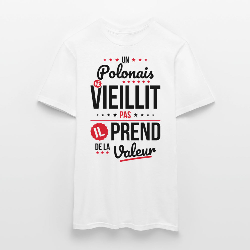 T-shirt Homme - Un Polonais ne vieillit pas - blanc