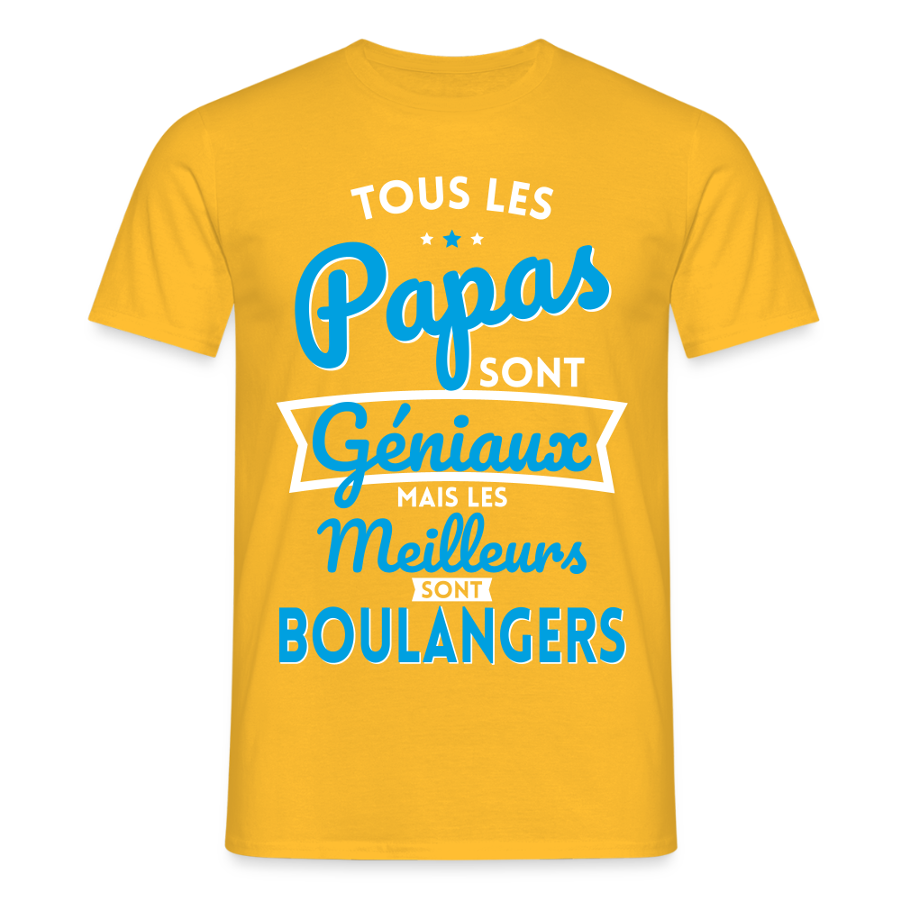 T-shirt Homme - Papas géniaux - Les meilleurs sont boulangers - jaune