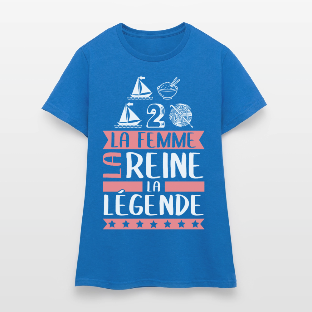 T-shirt femme Marie-Madeleine rébus – La femme, la reine, la légende - bleu royal