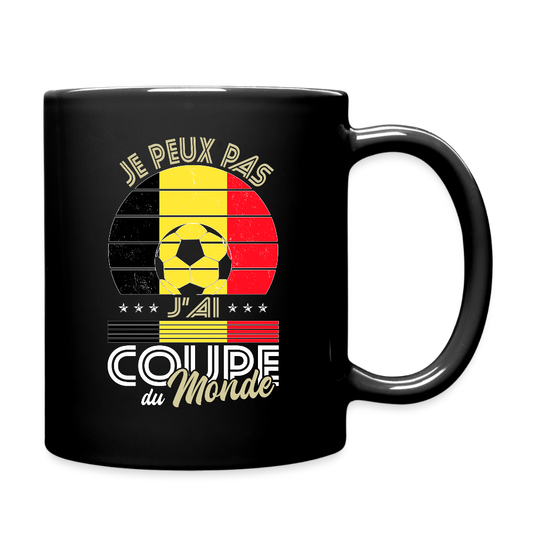 Mug uni - Je peux pas j'ai Coupe du Monde - Belgique - noir