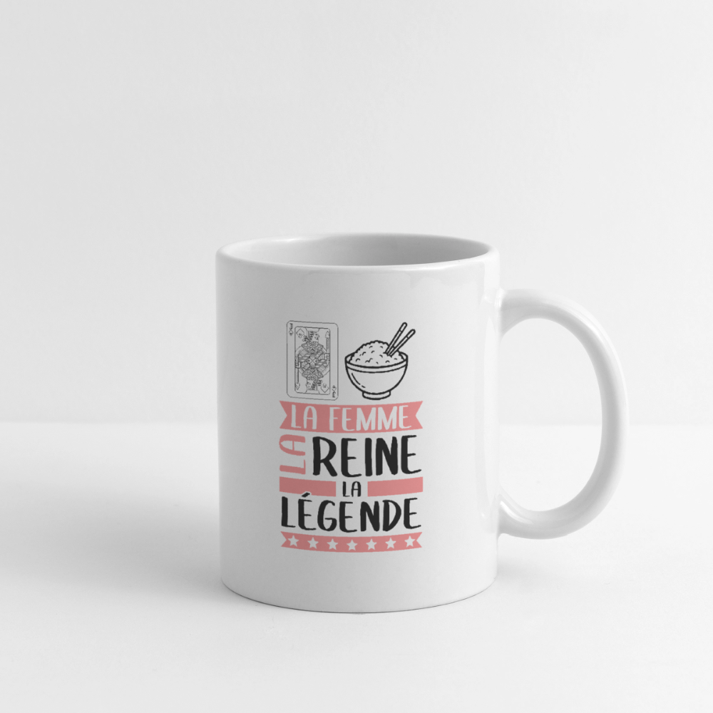 Mug blanc Valérie rébus – La femme, la reine, la légende - blanc