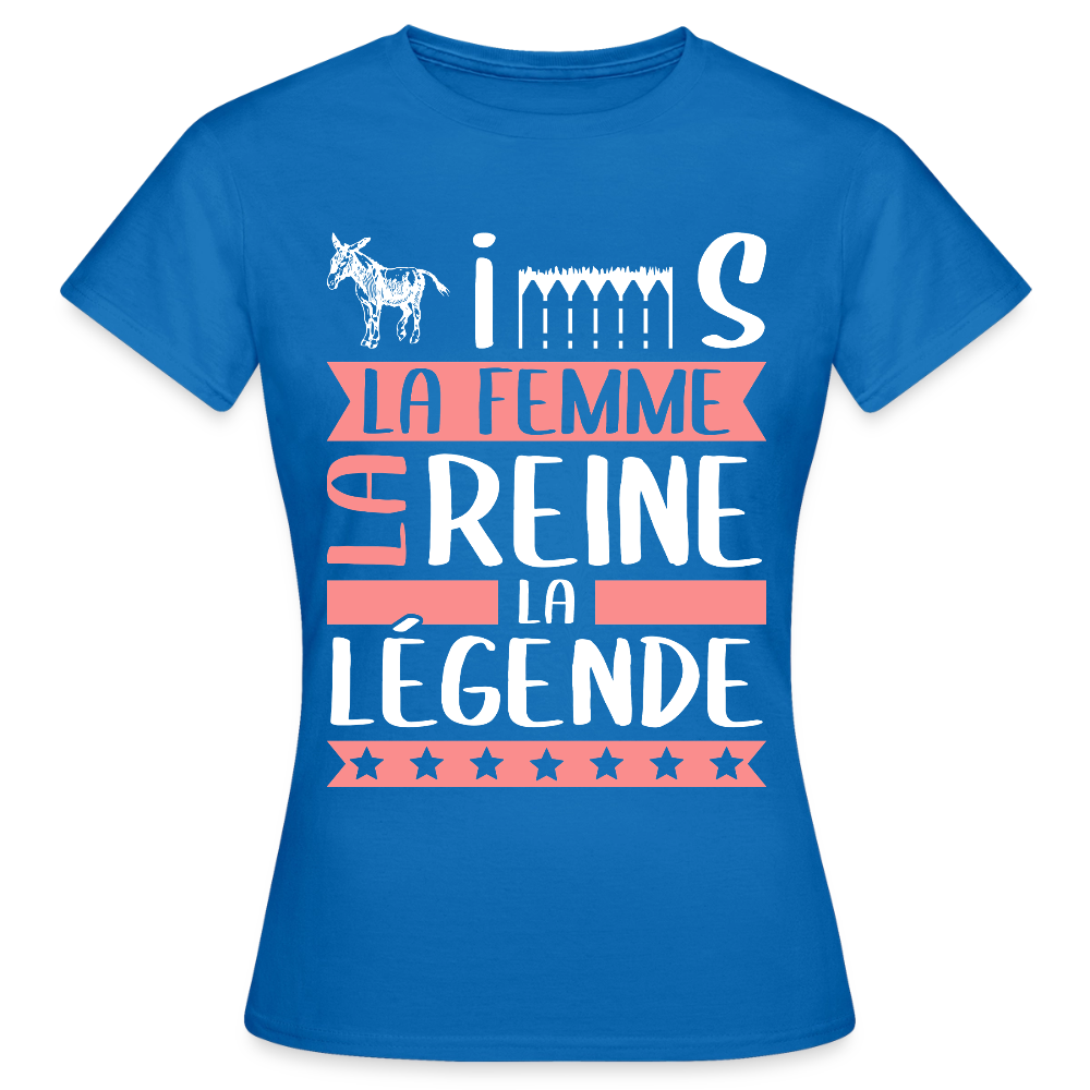 T-shirt femme Agnès rébus – La femme, la reine, la légende - bleu royal