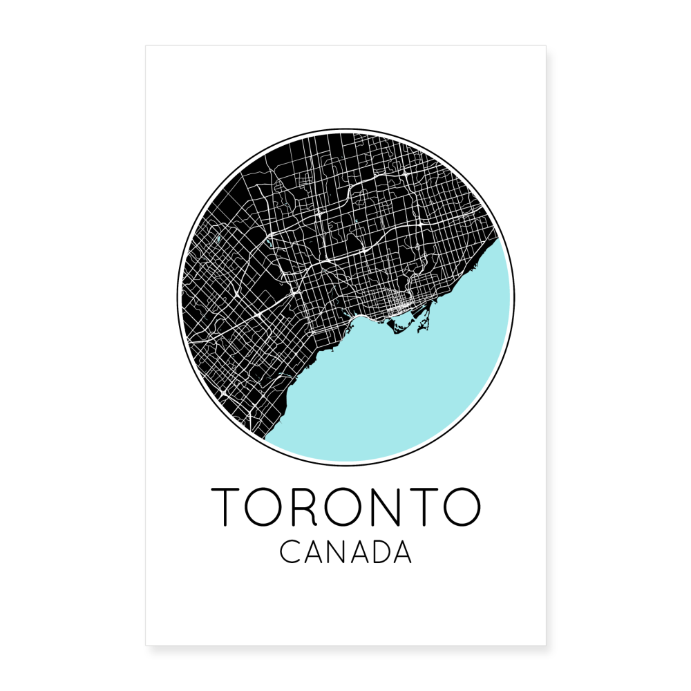 Poster Toronto - Plan Toronto - 40 x 60 cm - blanc