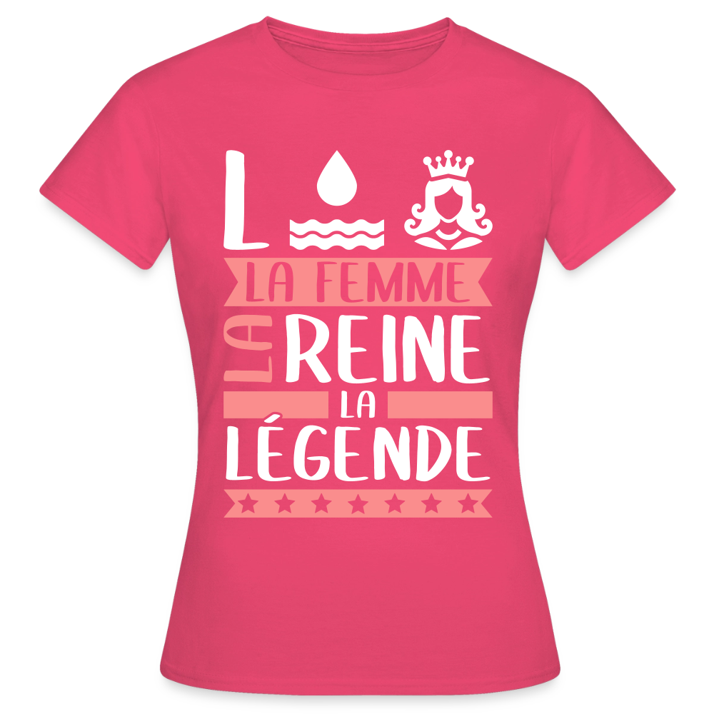 T-shirt femme Lorraine rébus – La femme, la reine, la légende - rose azalée