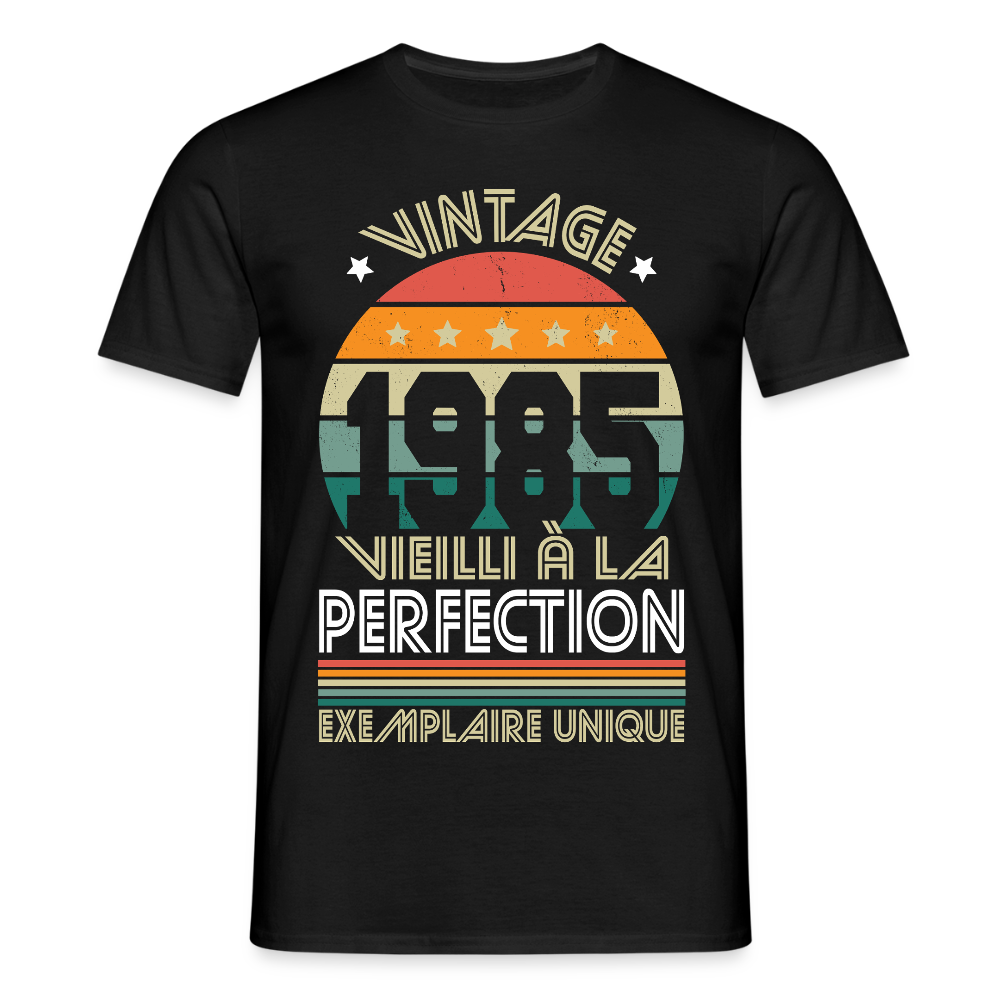 T-shirt Homme - Anniversaire 40 Ans - Vintage 1985 - noir