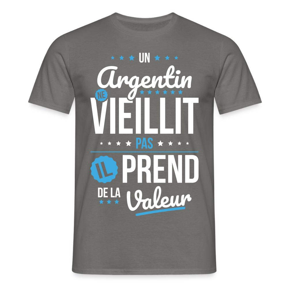 T-shirt Homme - Un Argentin ne vieillit pas - gris graphite