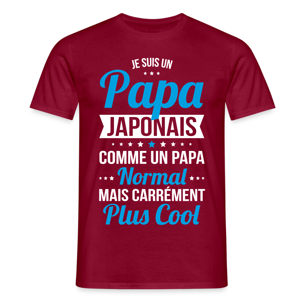 T-shirt Homme - Papa Japonais Plus Cool - rouge brique