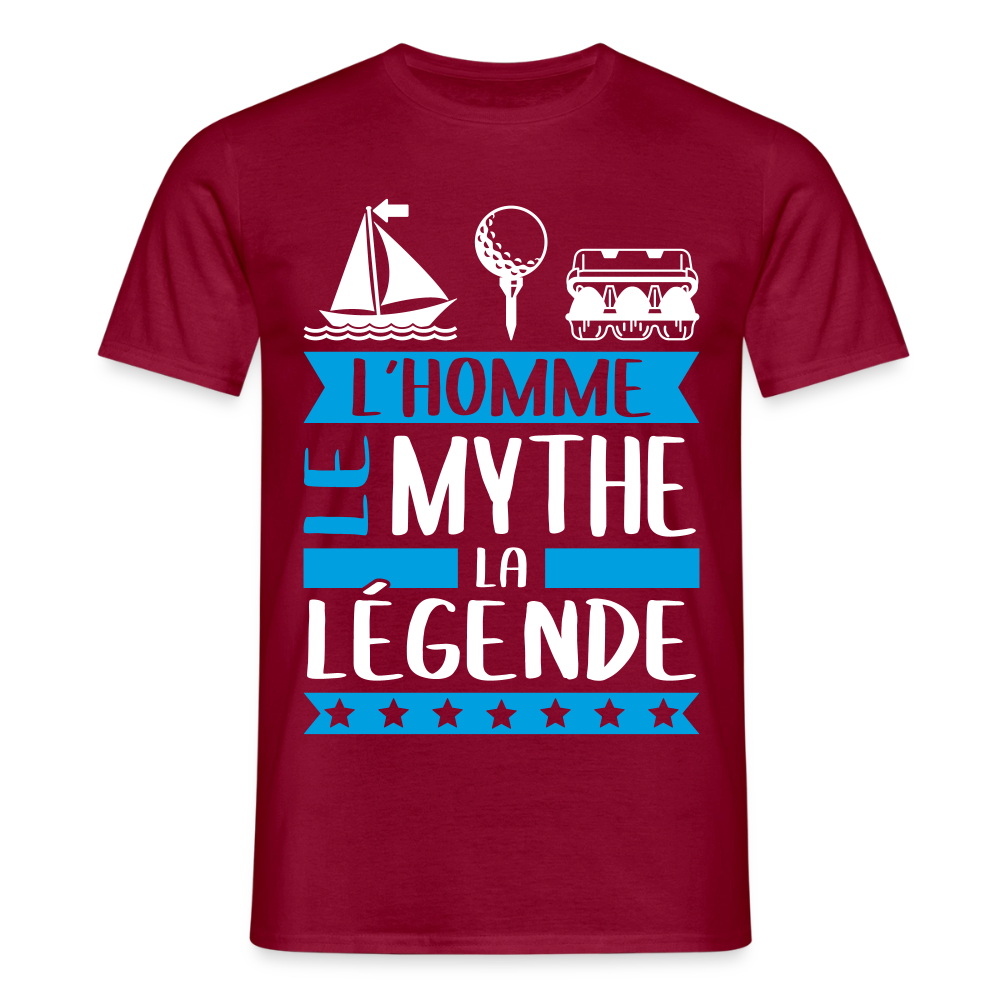 T-shirt homme Mathieu rébus – L’homme, le mythe, la légende - rouge brique