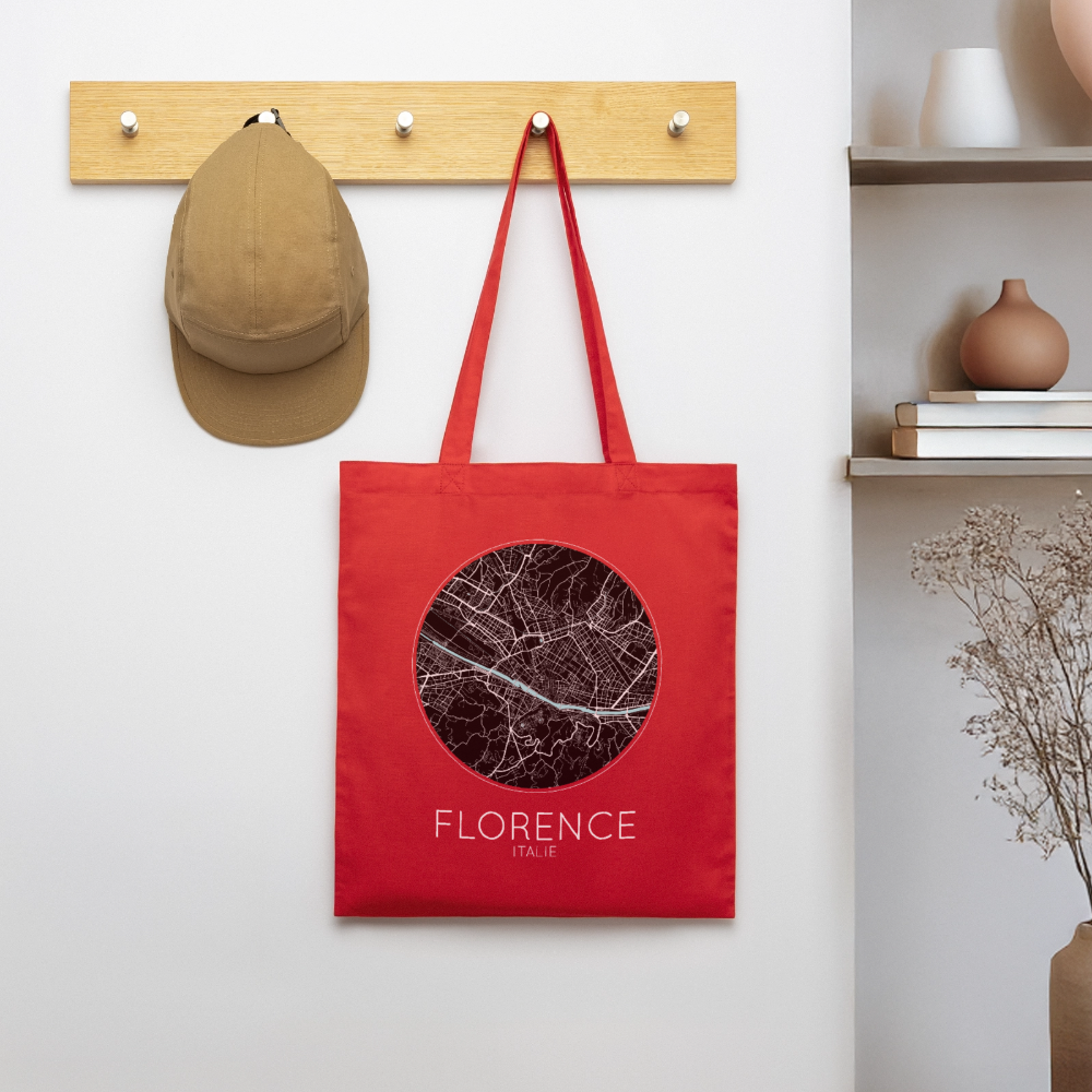 Tote Bag Florence Bio – Plan de Florence - rouge
